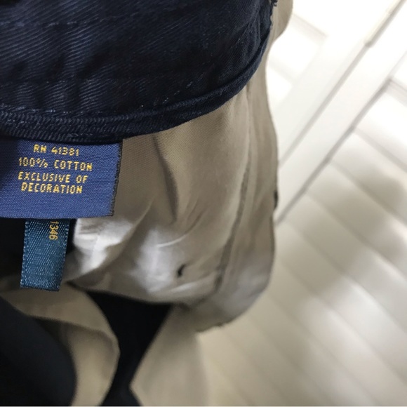 Polo Ralph Lauren Classic Fit Flat Front Chino Shorts Navy Blue Size 54 Big - Picture 9 of 9